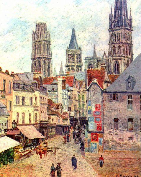 Camille Pissarro Rouen, Rue de l Epicerie Norge oil painting art
